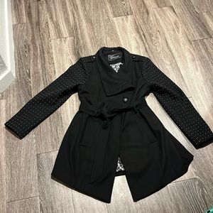 GUESS black coat with studded arms, XL